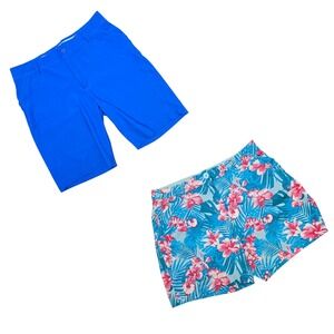 Caribbean Joe Floral Shorts & Reel Legends Blue Shorts‎ Women's Size 10